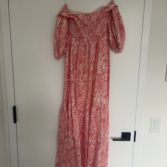 Peony Off-the-shoulder Floral-print Linen Maxi Dress - Picture 6 of 7